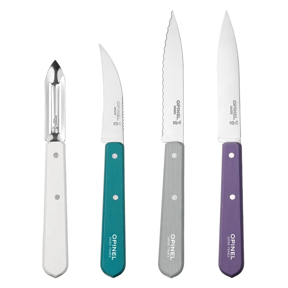 opinel-k-chenmesser-set-essentials-4-teilig-edelstahl-bunte-griffe image 1