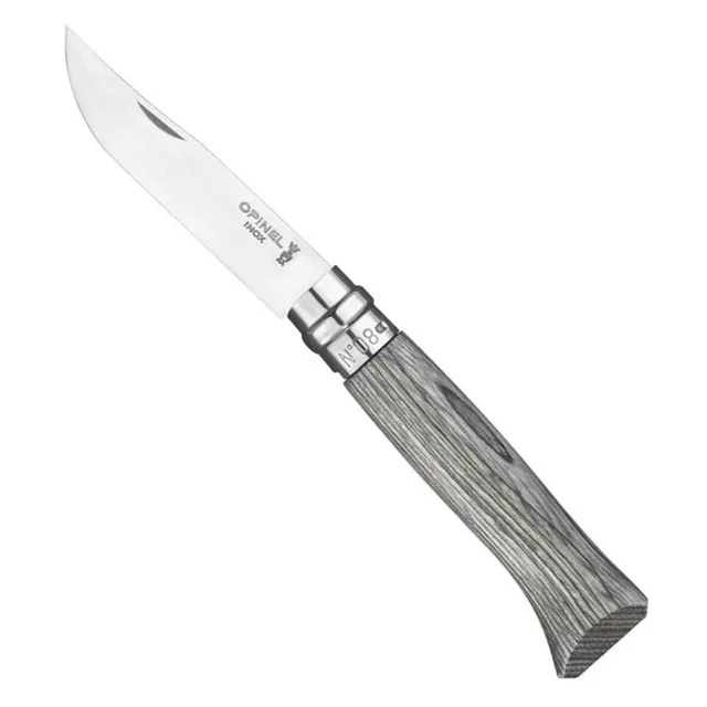 opinel-no-08-luxus-taschenmesser-mit-schichtholzgriff-grau-8-5-cm-klinge-viroblo image 1