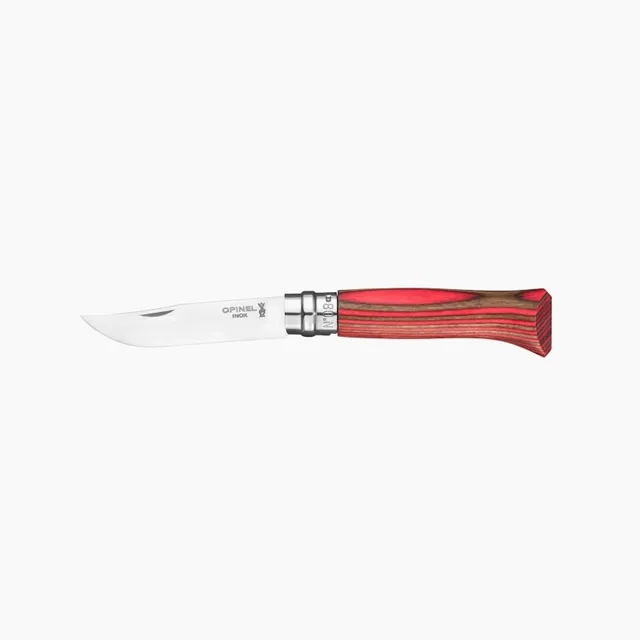 opinel-no-08-taschenmesser-traditionelles-rotes-taschenmesser-mit-sandvik-stahl image 1