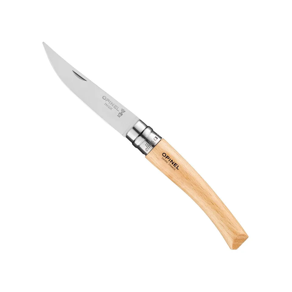 opinel-n-08-effil-taschenmesser-buchenholz-2023-6-schlanke-klinge image 1