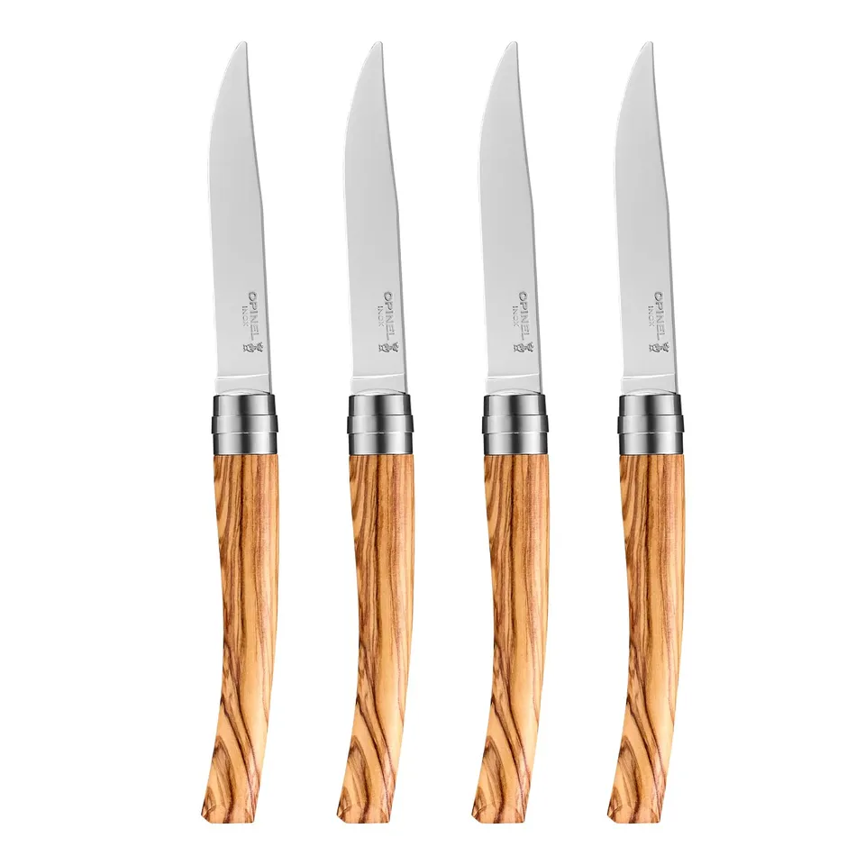 opinel-table-chic-messer-set-aus-olivenholz-4-st-ck-klingenl-nge-10-cm-254629 image 1
