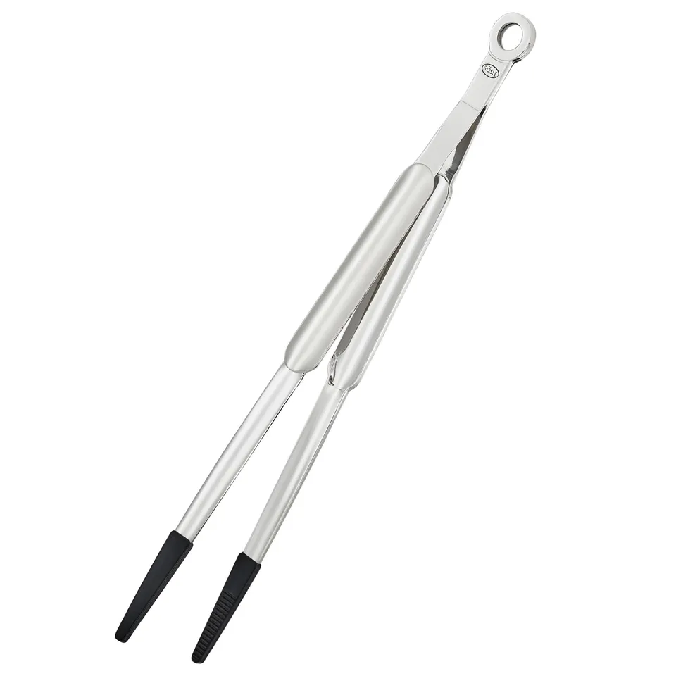 r-sle-spitzzange-silikon-edelstahl-18-10-32-cm-schwarz-silbern image 1