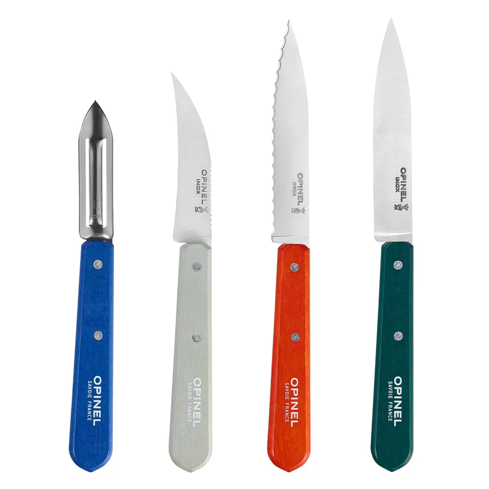 opinel-essentiels-k-chenmesser-set-du-cuisinier-4-teilig-rostfreier-stahl-buchen image 1