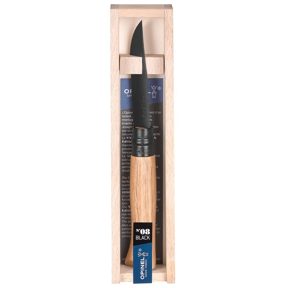 opinel-n-08-black-oak-special-edition-taschenmesser-mit-schwarzer-klinge-aus-ros image 1