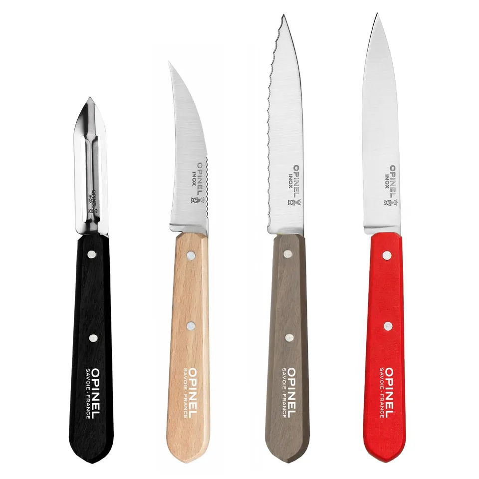 opinel-k-chenmesser-set-essentials-4-teilig-rostfreie-messer-mit-farbigen-griffe image 1