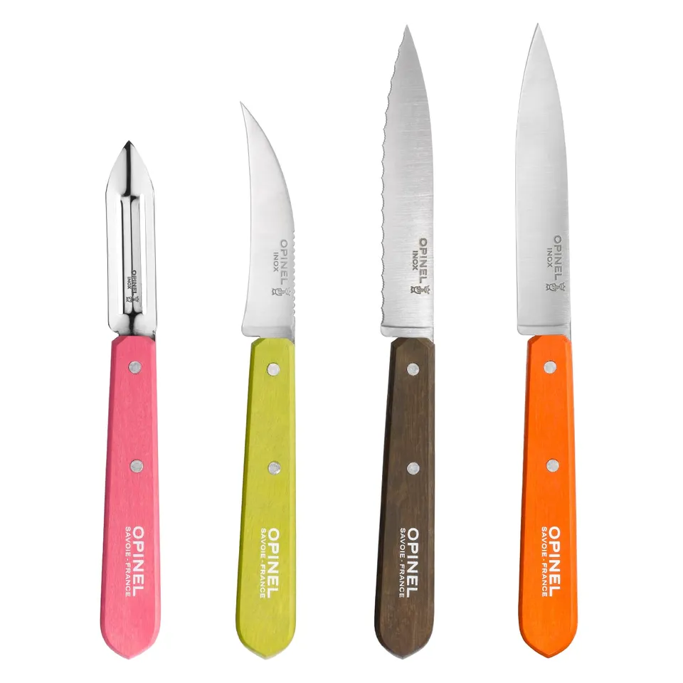 opinel-1452-k-chenmesser-set-4-teilig-rostfreie-edelstahlmesser-mit-mehrfarbig-g image 1