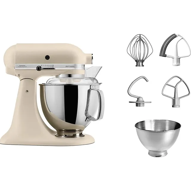 kitchenaid-artisan-k-chenmaschine-5ksm175ps-4-8l-kippbarer-motorkopf-7-zubeh-rte image 1