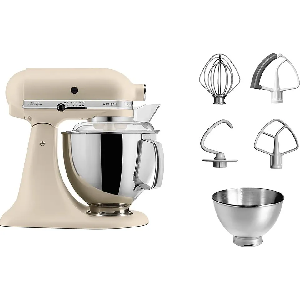 kitchenaid-artisan-k-chenmaschine-5ksm175ps-4-8l-kippbarer-motorkopf-7-zubeh-rte image 1