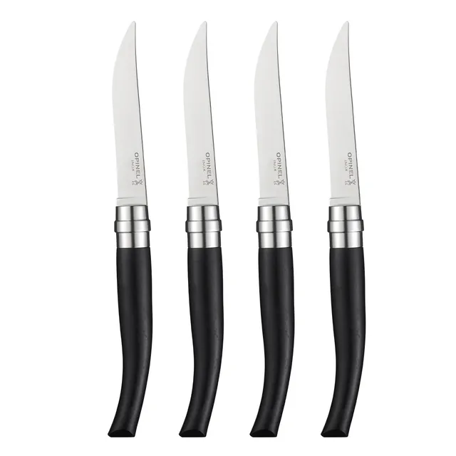 opinel-table-chic-4er-set-tischmesser-und-gabel-aus-ebenholz-spiegelpolierte-kli image 1