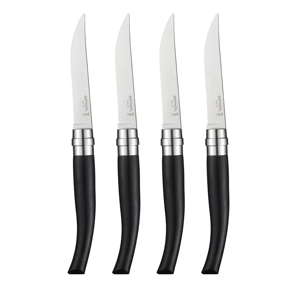 opinel-table-chic-4er-set-tischmesser-und-gabel-aus-ebenholz-spiegelpolierte-kli image 1