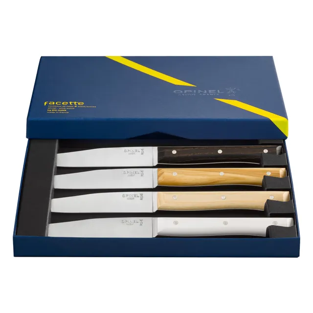 opinel-facette-mix-tafelmesser-set-4-teilig-ash-olive-dark-ash-vitter-rostfreier image 1