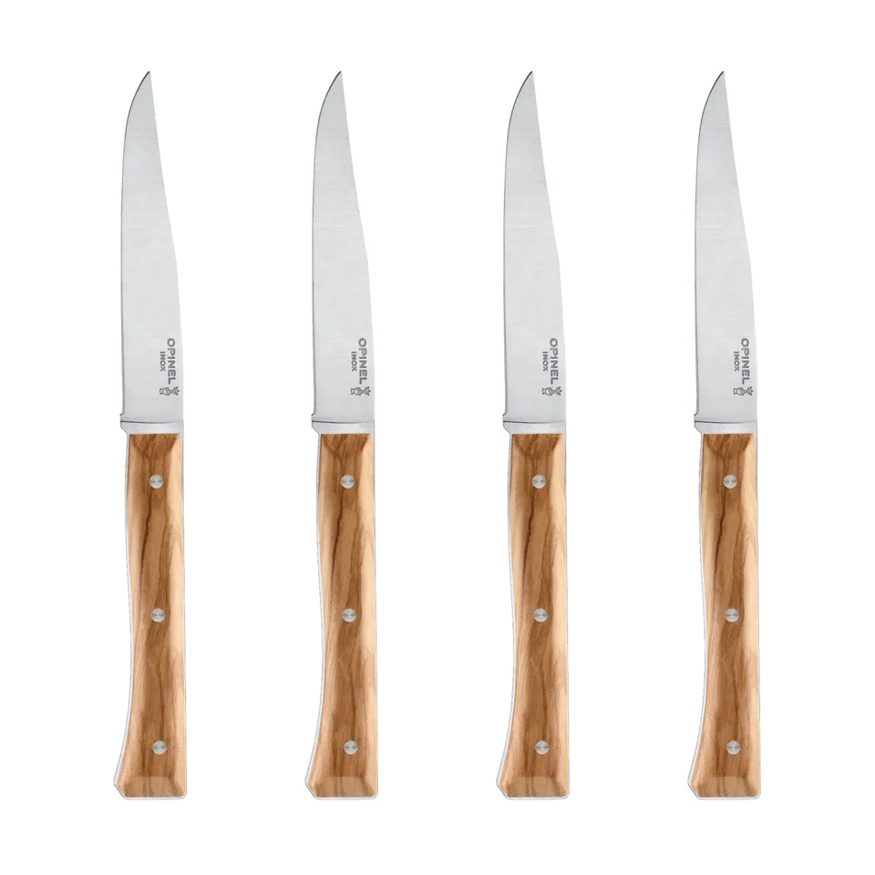 opinel-facette-olive-tafelmesser-set-4-teilig-rostfreier-ma5-stahl-11-cm-klinge image 1