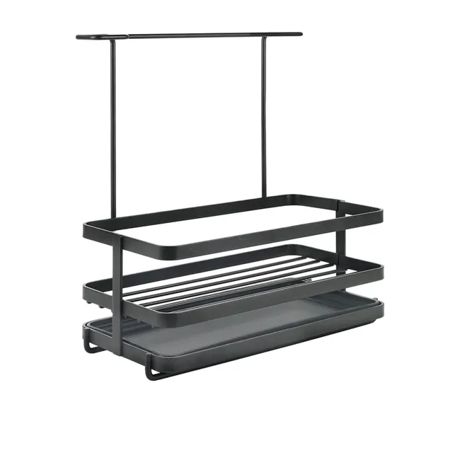 metaltex-sp-lbecken-organizer-lava-line-mit-abtropfschale-schwarz-22-x-11-x-24-c image 1