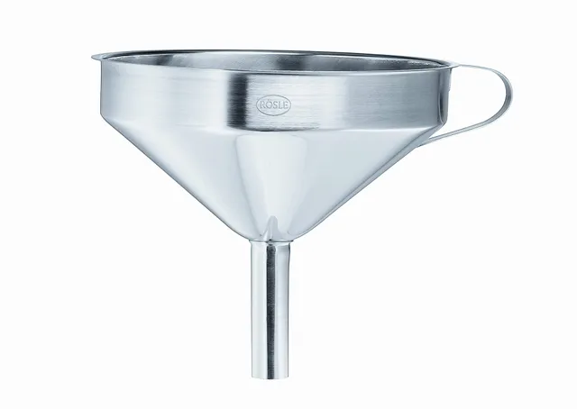 r-sle-trichter-aus-edelstahl-18-10-mit-siebeinsatz-12-cm-sp-lmaschinengeeignet image 1