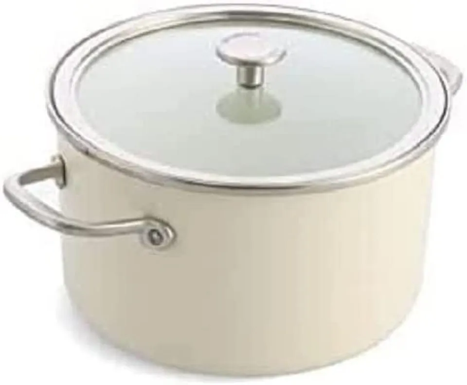 kitchenaid-steel-core-emaille-kochtopf-24-cm-6-l-mit-deckel-creme image 1