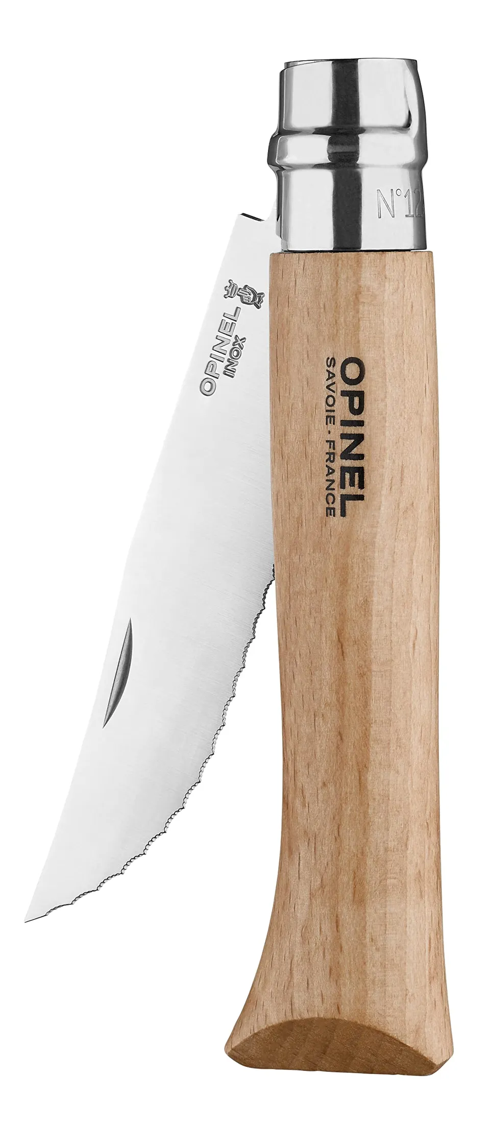 opinel-taschenmesser-no-12-wellenschliff-sandvik-stahl-buchenholzgriff-254603 image 1
