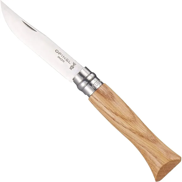 opinel-taschenmesser-no-08-mit-sandvik-stahl-klinge-brauner-buchenholzgriff-gr-e image 1
