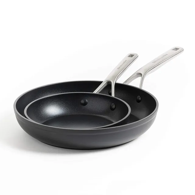 kitchenaid-forged-bratpfannen-set-20cm-28cm-antihaft-edelstahlgriff-schwarz image 1