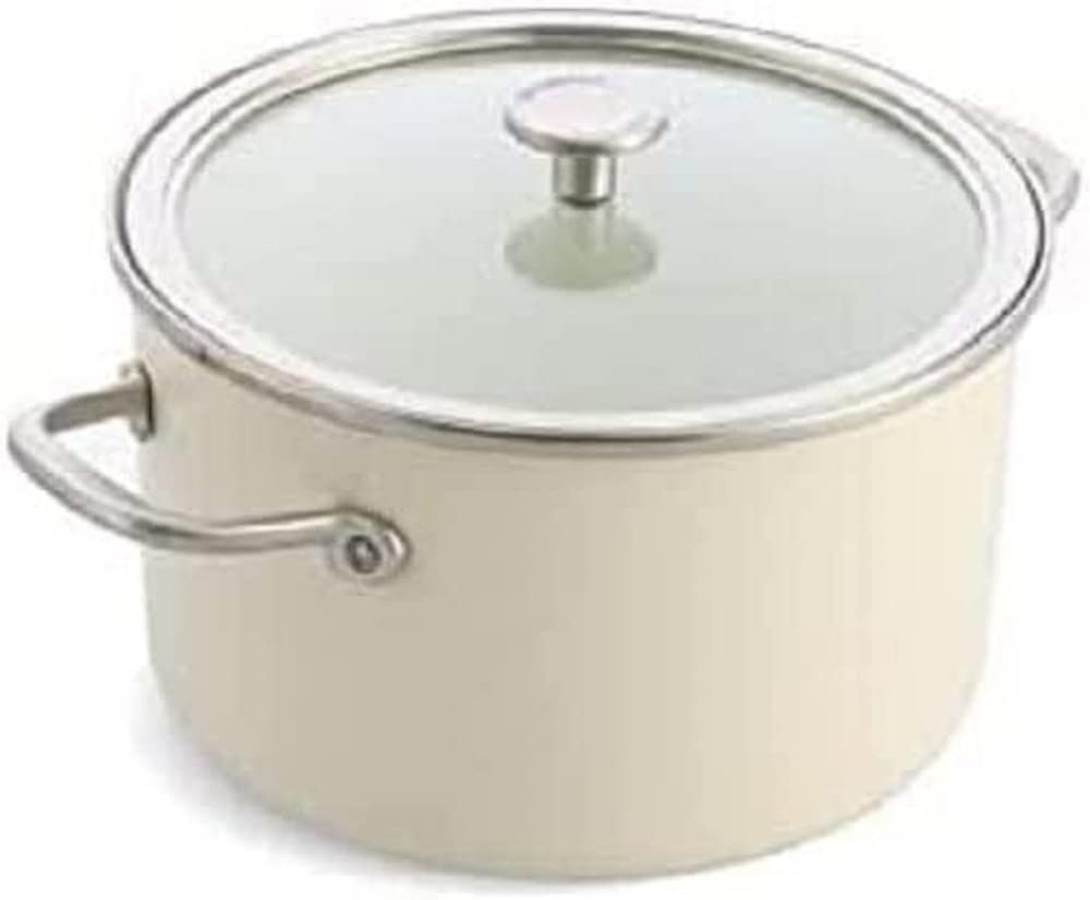 kitchenaid-steel-core-emaille-kochtopf-24-cm-6-l-mit-deckel-creme image 1