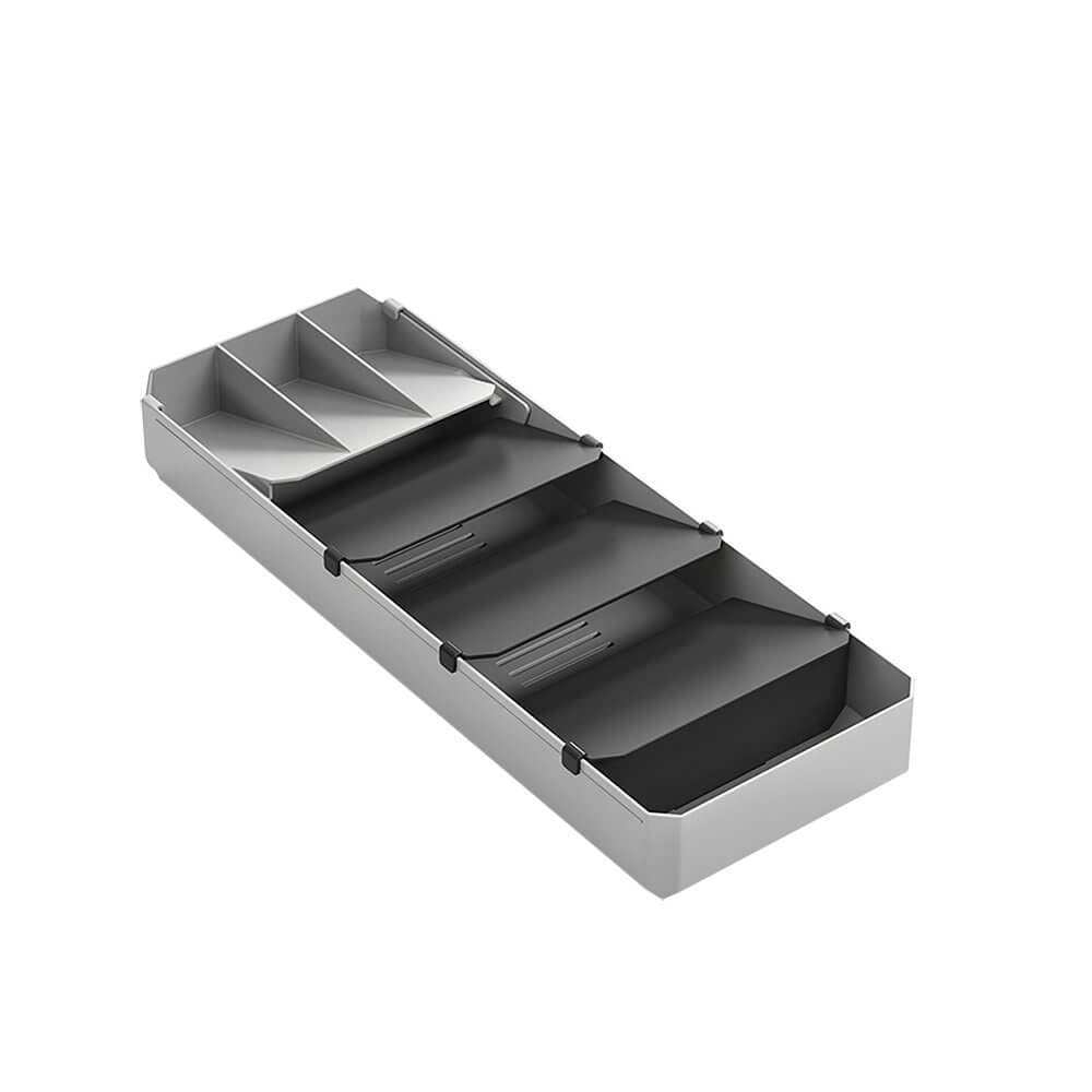 metaltex-uni-fit-besteck-organizer-grau-schwarz-verstellbarer-schubladeneinsatz- image 1
