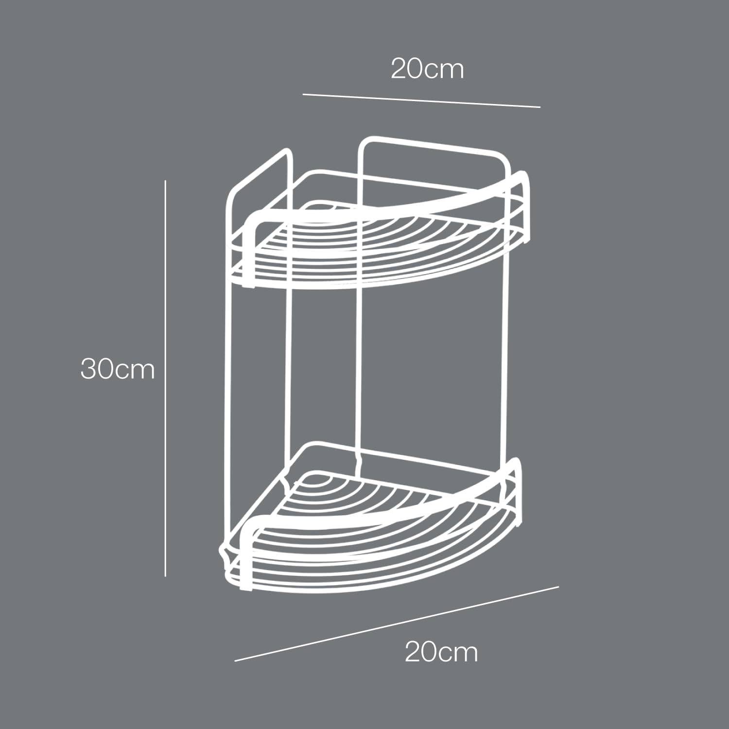 metaltex-corner-basket-2-tiers-eckregal-mit-2-ebenen-schwarz-20x20x30-cm image 3