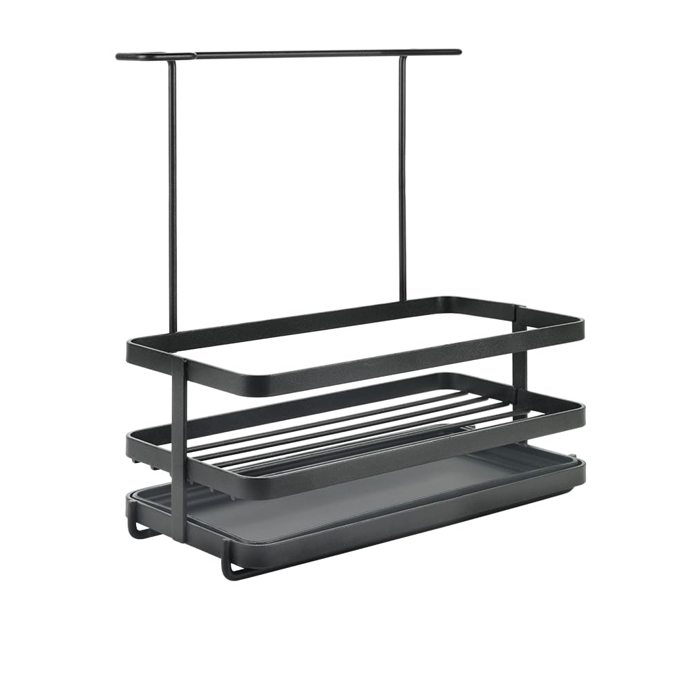 metaltex-sp-lbecken-organizer-lava-line-mit-abtropfschale-schwarz-22-x-11-x-24-c image 1