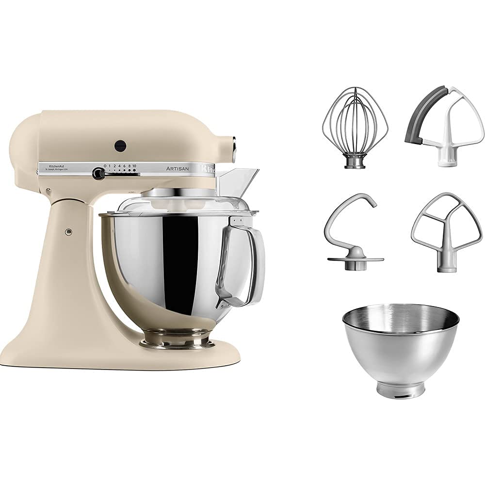 kitchenaid-artisan-k-chenmaschine-5ksm175ps-4-8l-kippbarer-motorkopf-7-zubeh-rte image 1