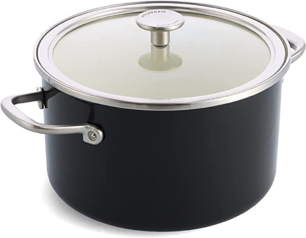 kitchenaid-steel-core-emaille-kochtopf-24-cm-6-l-mit-deckel-creme image 4