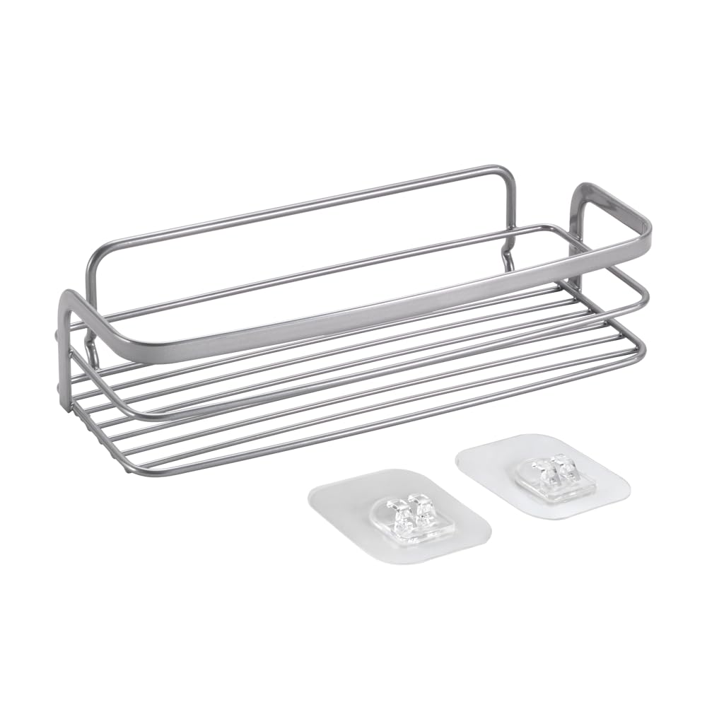 metaltex-bad-regal-origin-luxy-selbstklebende-ablage-ohne-bohren-silber-26-x-10- image 1
