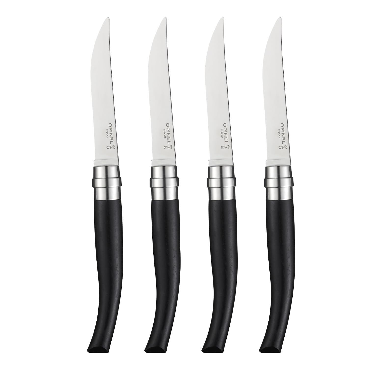 opinel-table-chic-4er-set-tischmesser-und-gabel-aus-ebenholz-spiegelpolierte-kli image 1