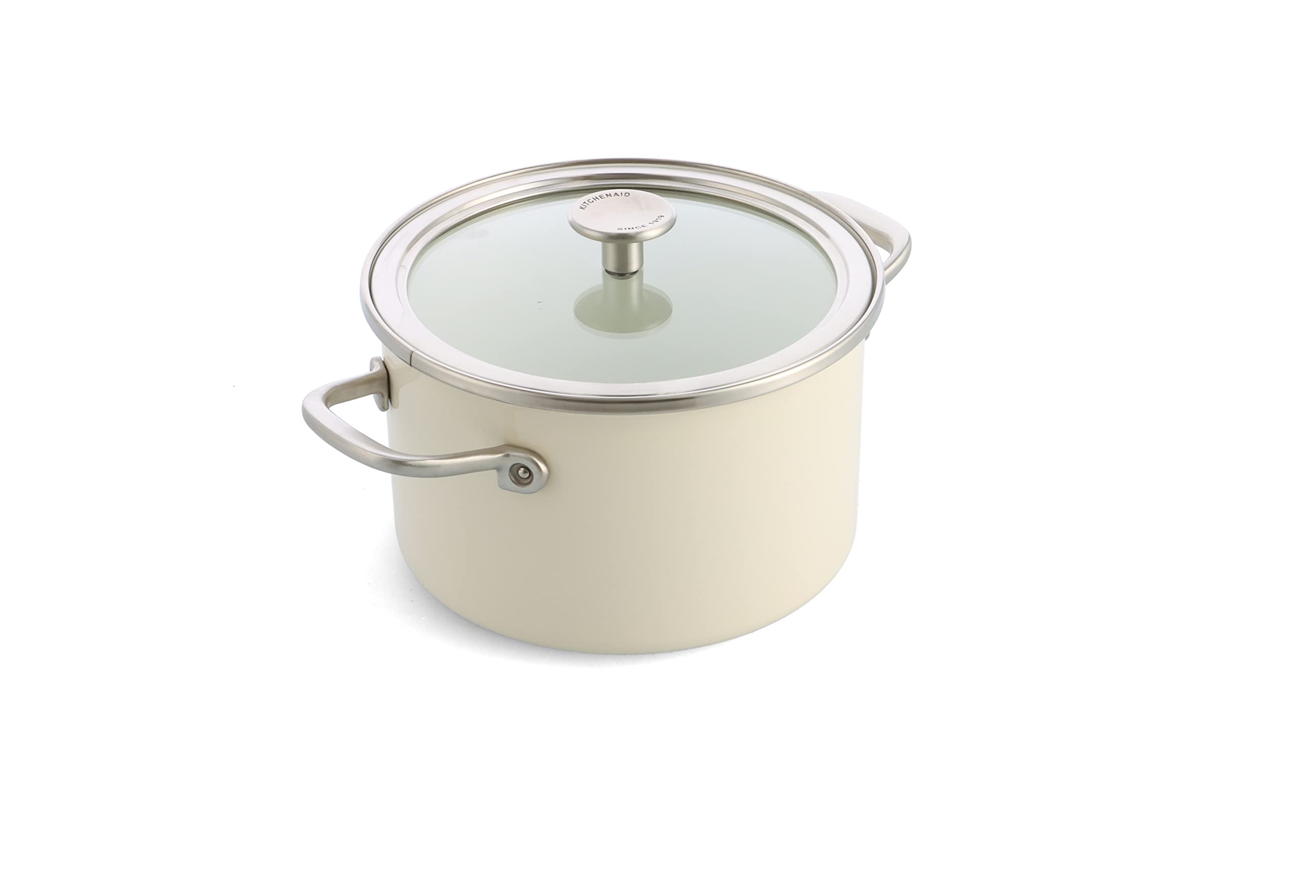 kitchenaid-steel-core-emaille-kochtopf-24-cm-6-l-mit-deckel-creme image 5