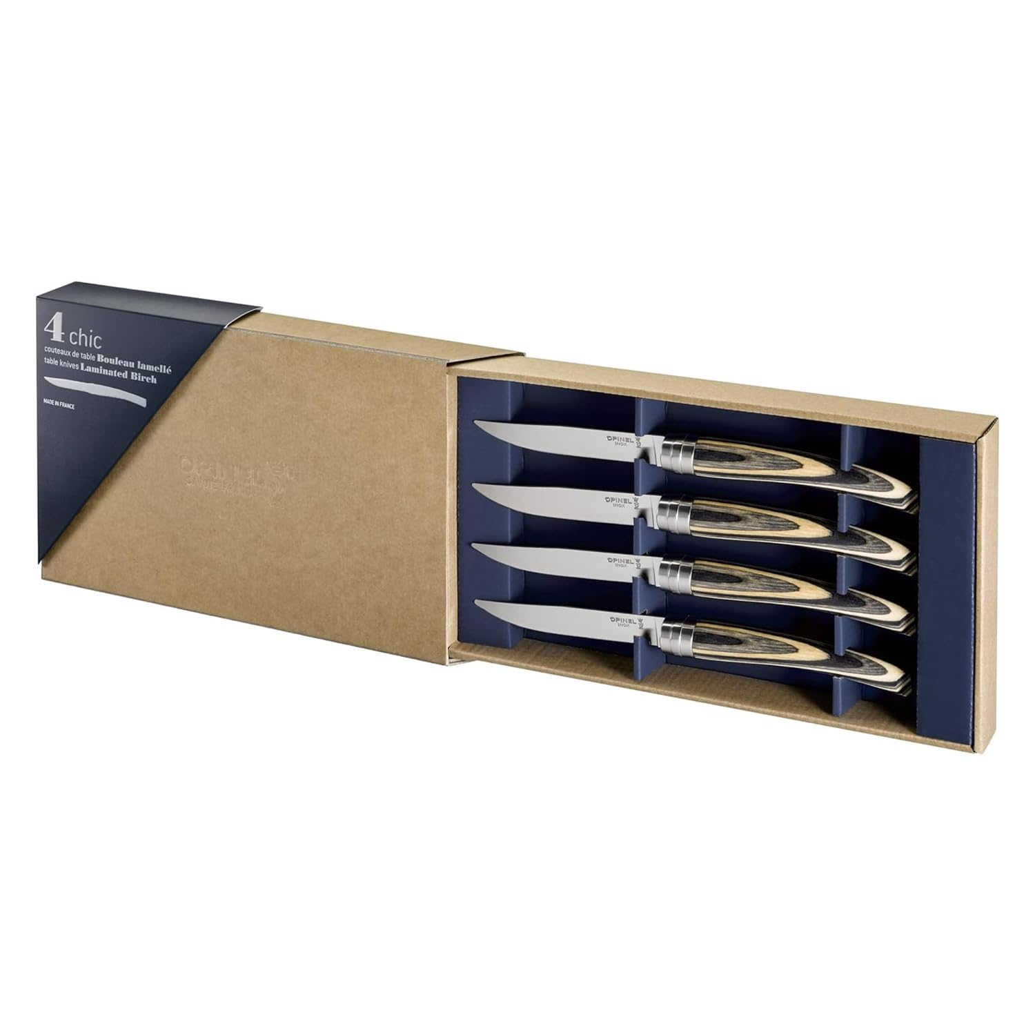 opinel-table-chic-messerset-4er-laminate-birke-schwarz-klingenl-nge-10-cm image 3