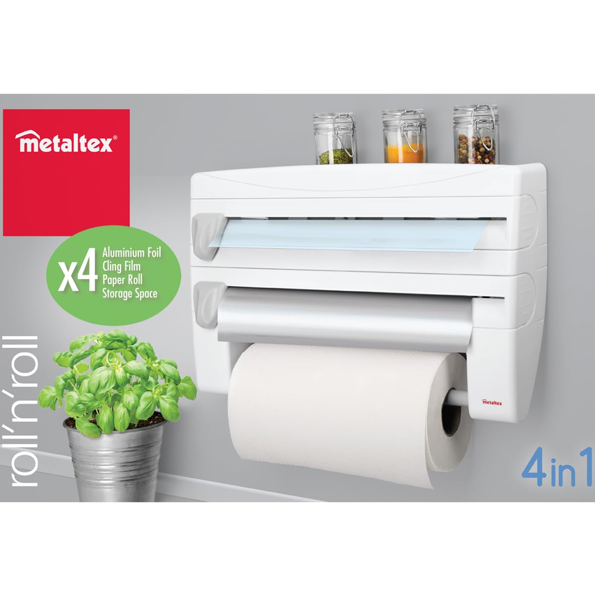 metaltex-roll-n-roll-k-chenrollenhalter-4-in-1-f-r-3-rollen-mit-schneideschieber image 5