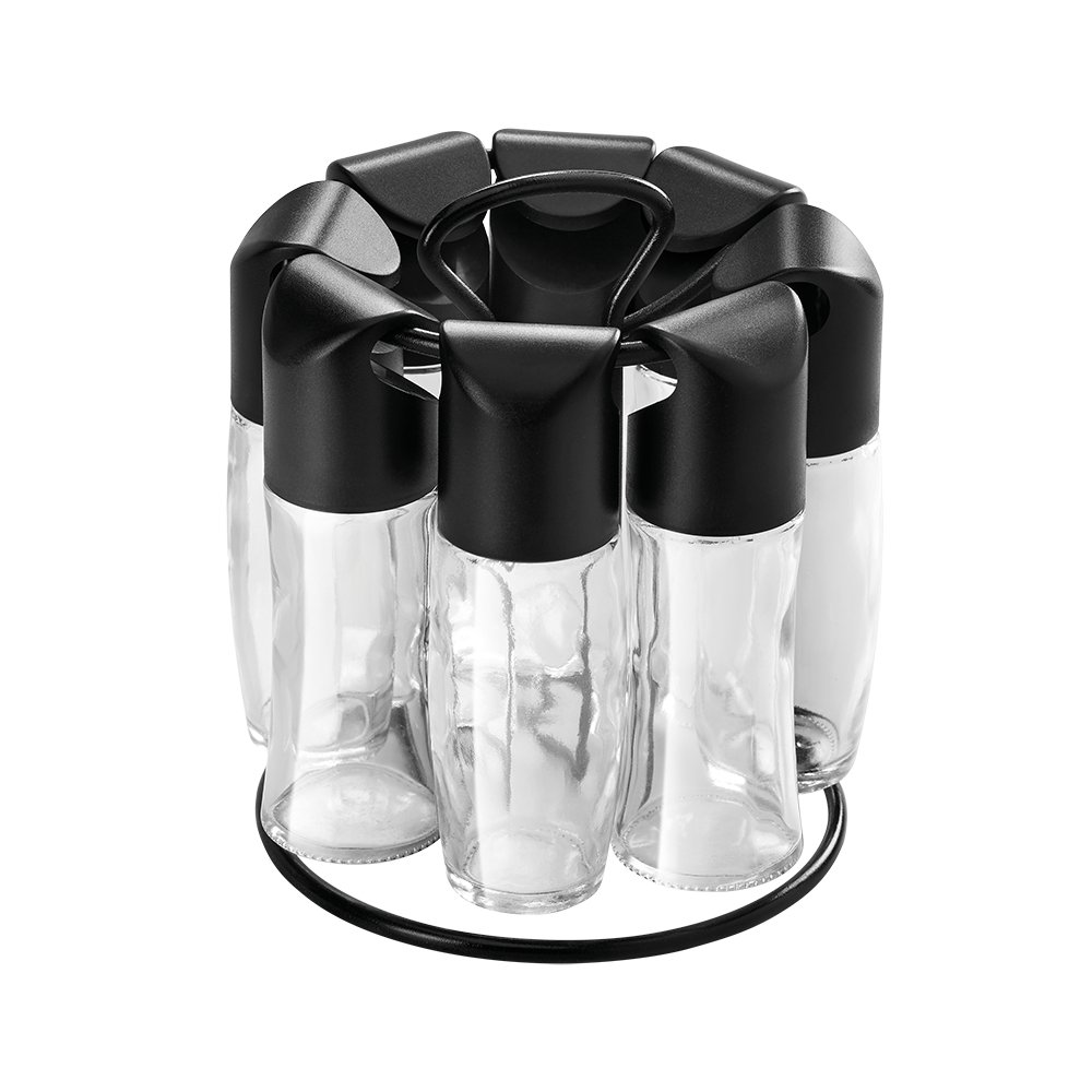 metaltex-gew-rzst-nder-spice-8-drehbar-8-gew-rzgl-ser-transparent-schwarz image 1