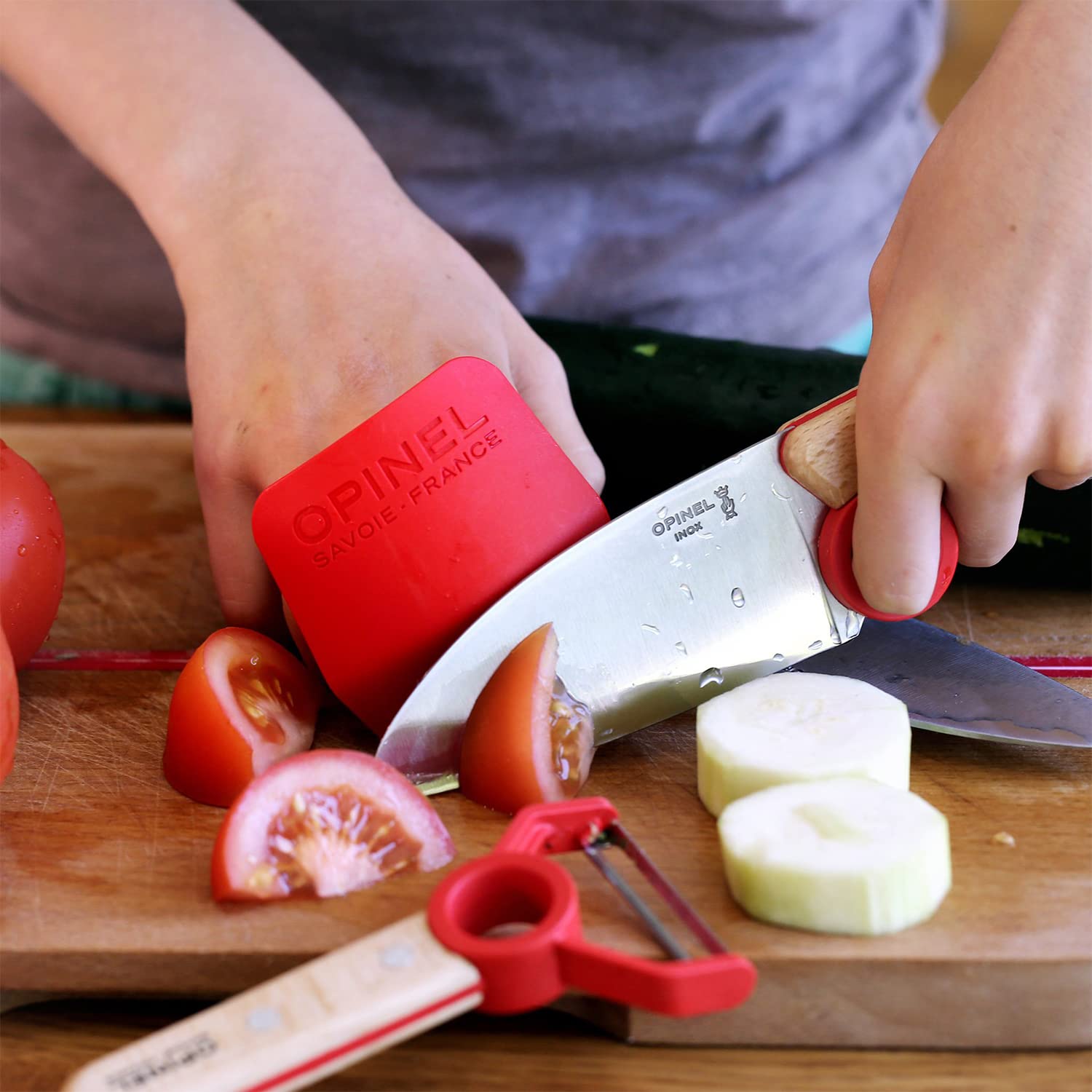 opinel-le-petit-chef-kinder-kochmesser-set-3-teilig-kochmesser-fingerschutz-spar image 7