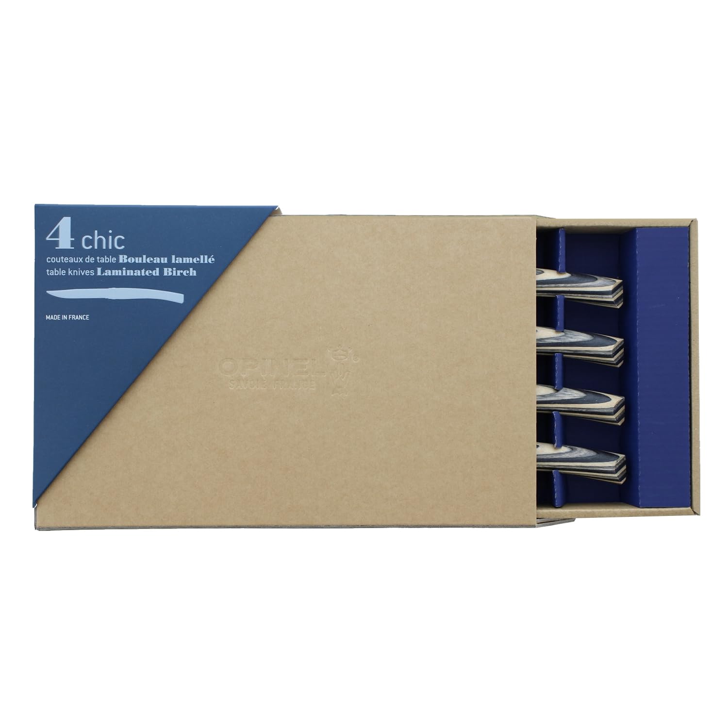 opinel-table-chic-messerset-4er-laminate-birke-schwarz-klingenl-nge-10-cm image 2