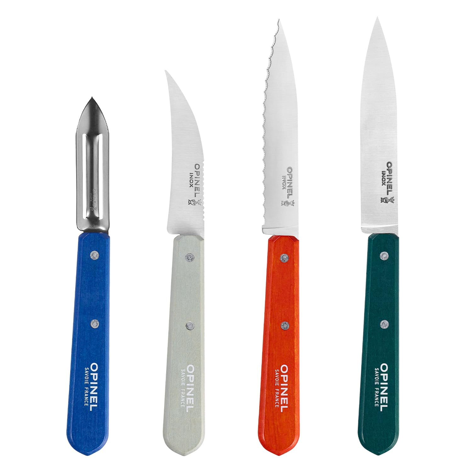 opinel-essentiels-k-chenmesser-set-du-cuisinier-4-teilig-rostfreier-stahl-buchen image 1