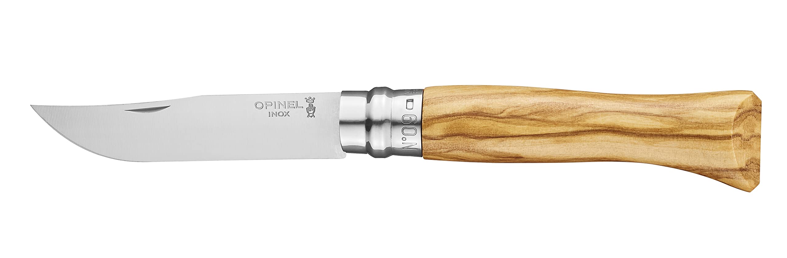 opinel-taschenmesser-no-09-mit-olivenholzgriff-und-12c27-stahl-rostfrei-mit-viro image 2
