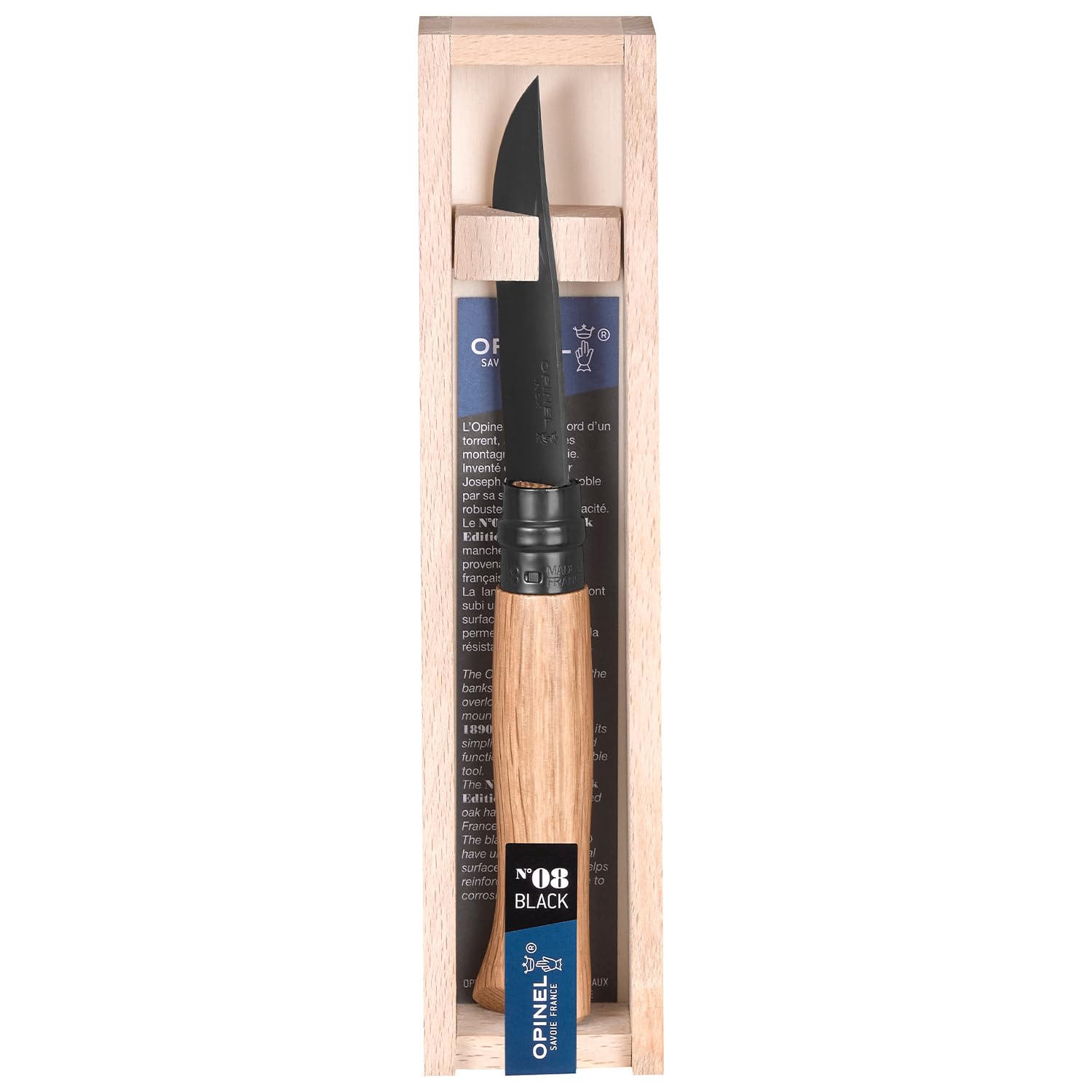 opinel-n-08-black-oak-special-edition-taschenmesser-mit-schwarzer-klinge-aus-ros image 1