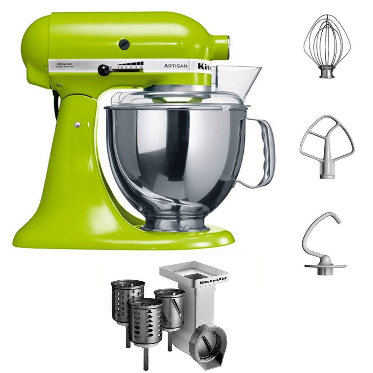 kitchenaid-artisan-k-chenmaschine-5ksm150psega-apfelgr-n-4-83l-edelstahlsch-ssel image 1