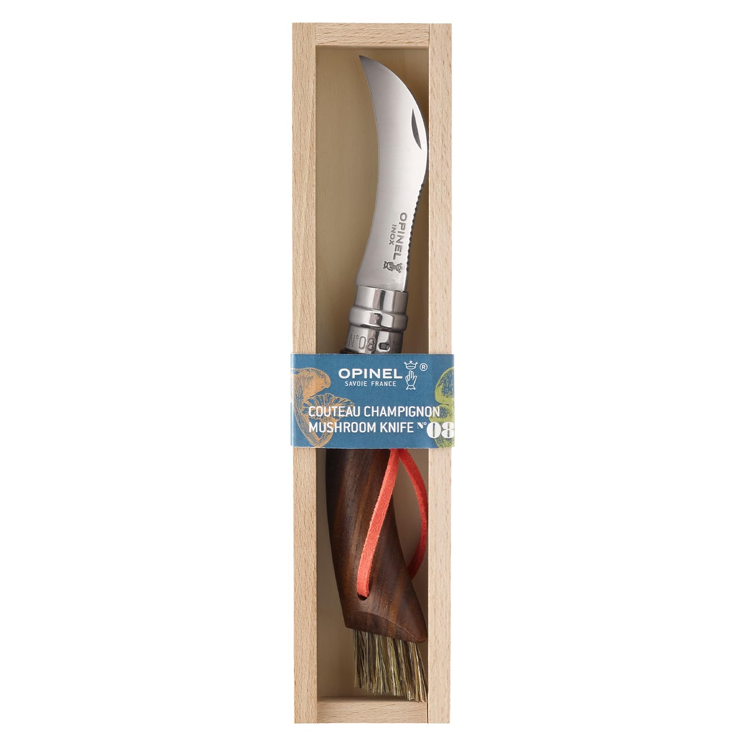 opinel-nr-08-pilzmesser-mit-buchenholzgriff-gebogene-sandvik-klinge-integrierte- image 3