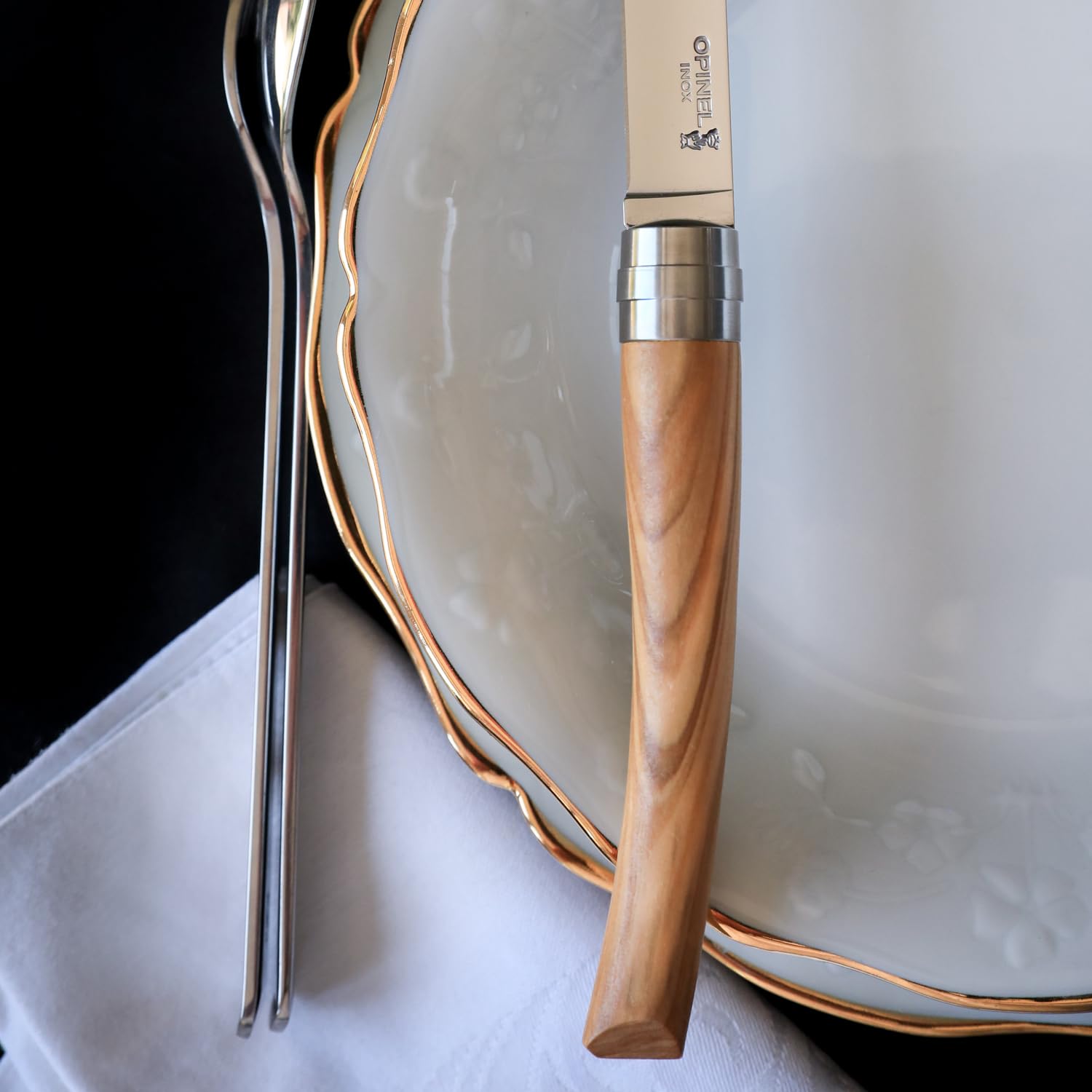 opinel-table-chic-messer-set-aus-olivenholz-4-st-ck-klingenl-nge-10-cm-254629 image 4