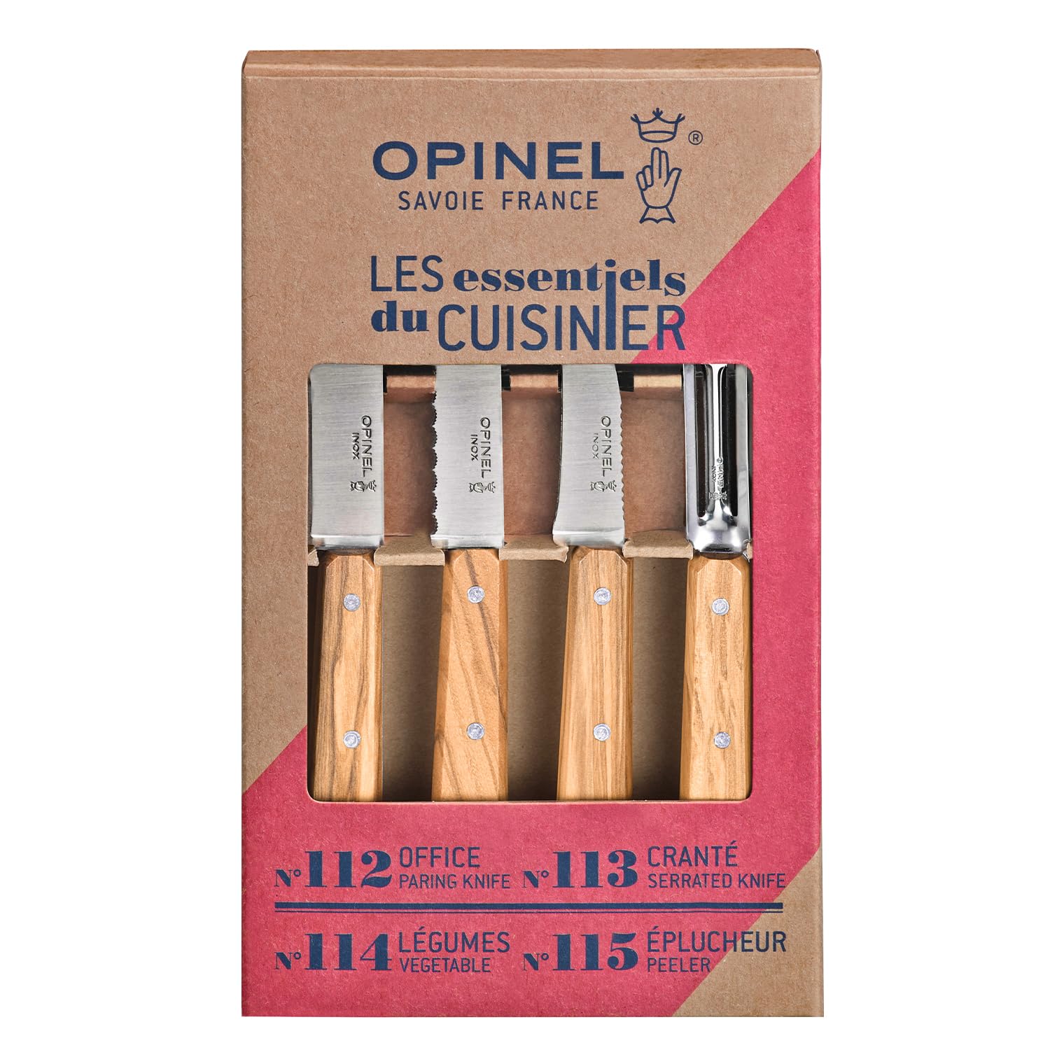 opinel-essentials-k-chenmesser-set-4-teilig-mit-olivenholzgriffen-rostfreier-san image 2