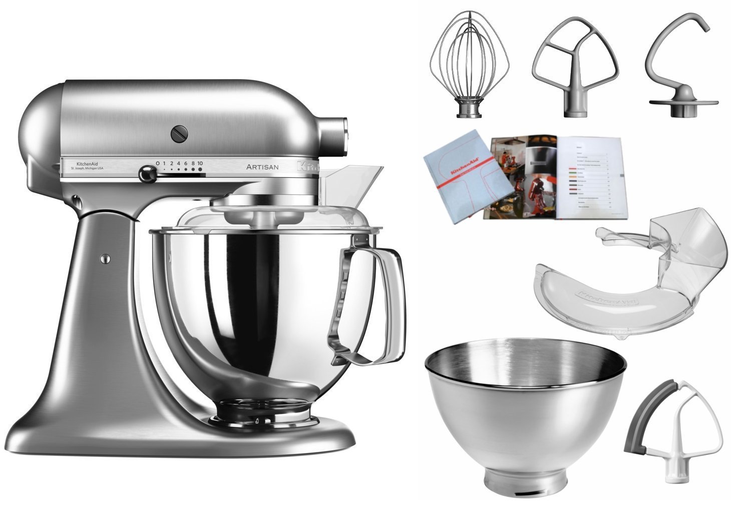 kitchenaid-artisan-k-chenmaschine-5ksm175ps-4-8l-kippbarer-motorkopf-7-zubeh-rte image 7