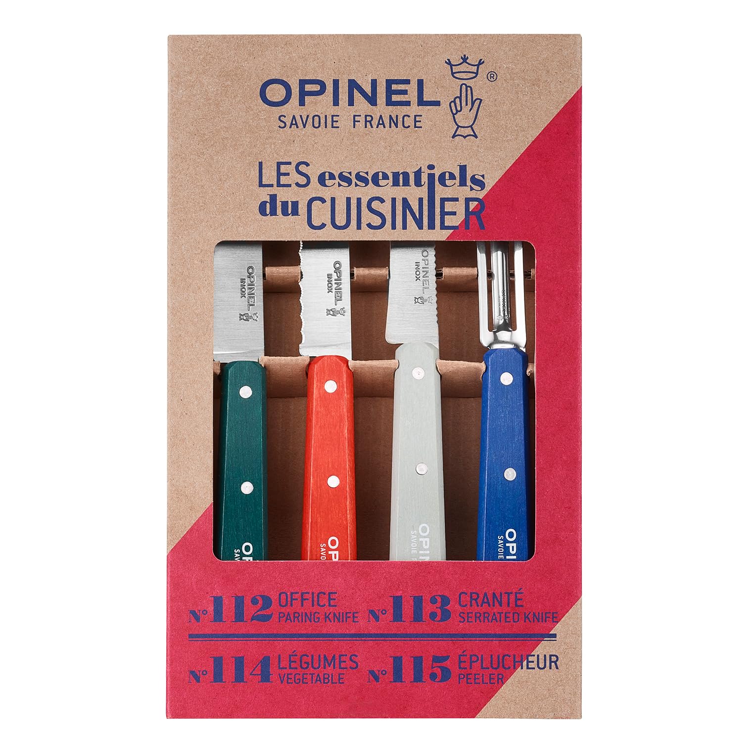 opinel-essentiels-k-chenmesser-set-du-cuisinier-4-teilig-rostfreier-stahl-buchen image 2