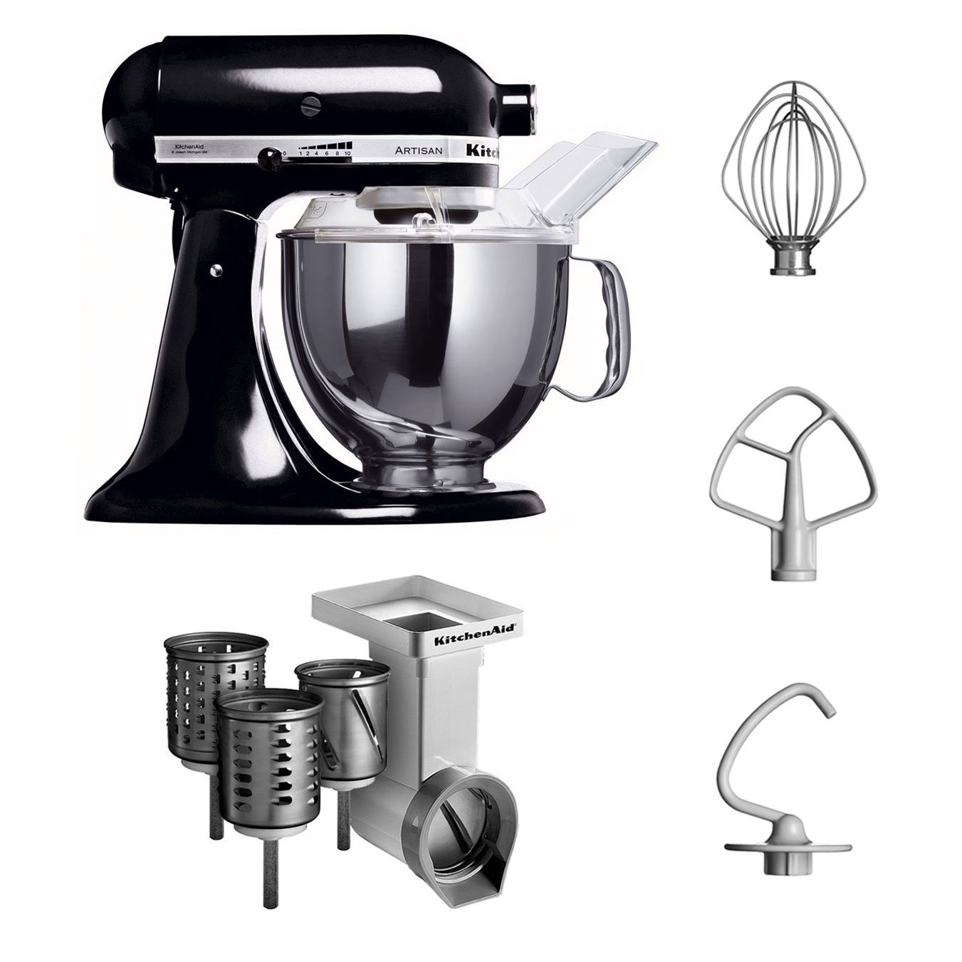 kitchenaid-artisan-5ksm150pseob-k-chenmaschine-mit-gem-seschneider-und-3er-set-z image 2