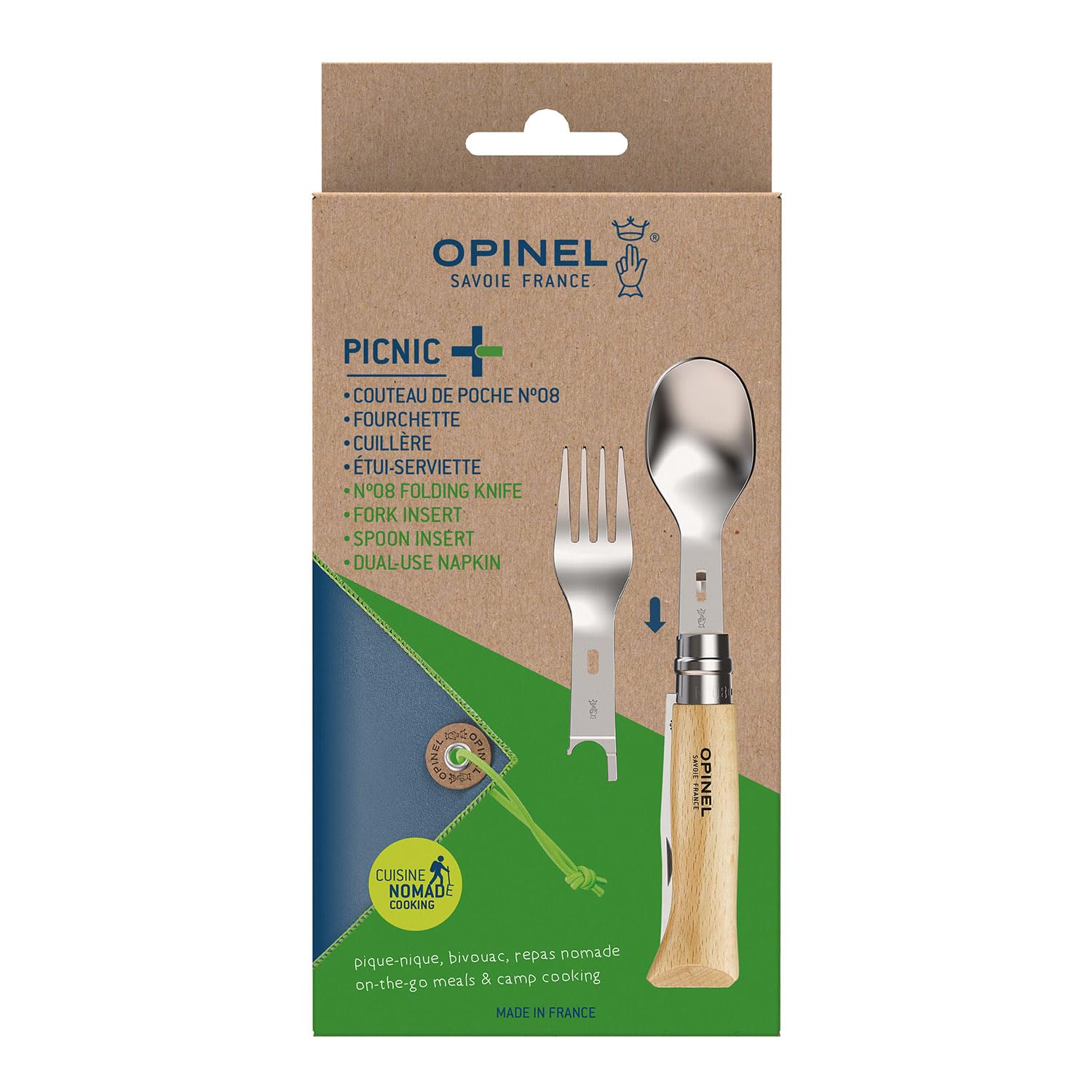 opinel-plus-picnic-no-08-buchenholz-taschenmesser-mit-zubeh-r-inkl-messer-korken image 3