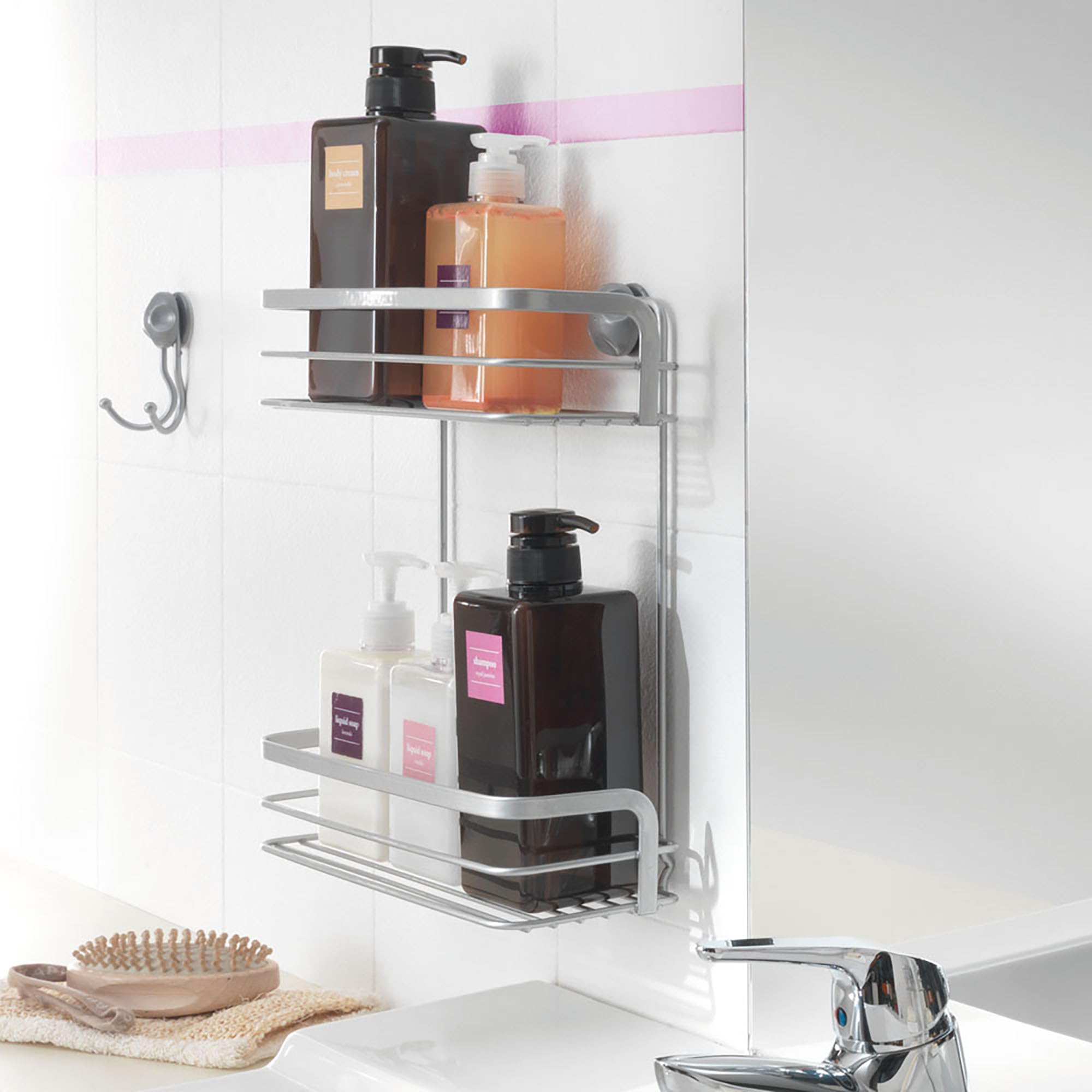 metaltex-viva-badablage-mit-2-ebenen-edelstahloptik-rostfrei-f-r-bad-und-dusche image 3