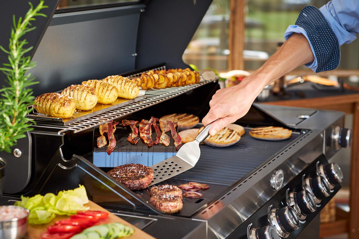 r-sle-barbecue-gewicht-1-kg-gusseisen-mit-holzgriff-f-r-perfekte-steaks-und-burg image 4