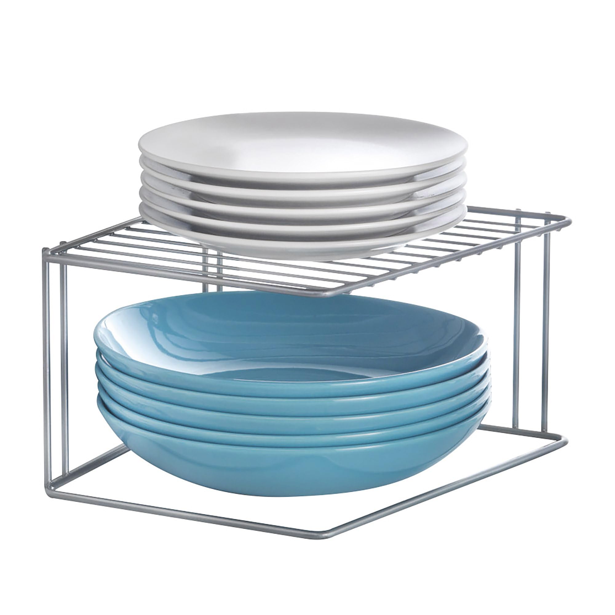 metaltex-boxe-eckschrankeinsatz-1-etage-25x25x15-cm-polytherm-silbermetallic image 1